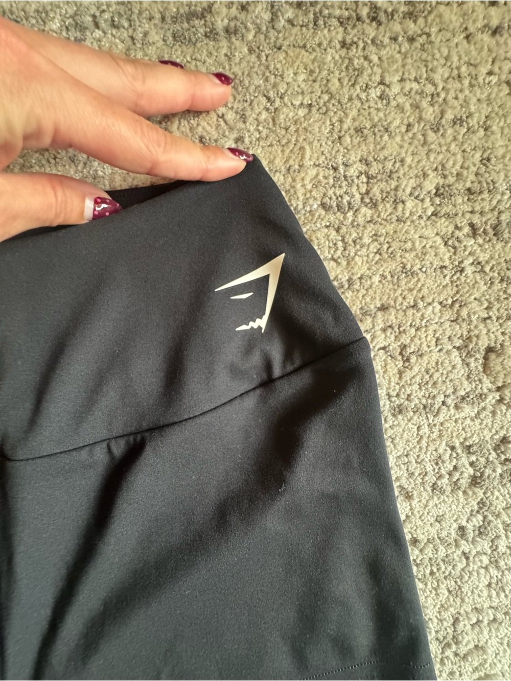 Gymshark Black High-Waist Bike Shorts with Logo - Picture 2 of 4